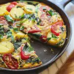 Frittata with Potatoes, Red Peppers, and Spinach Recipe