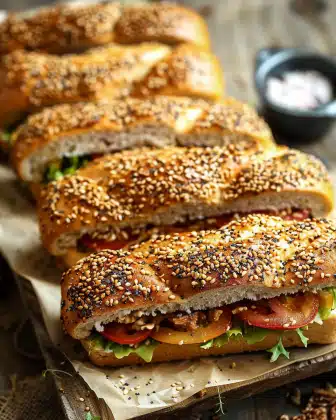 Gevlochten Sesambroodjes met Kip