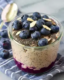 High-Protein Blueberry & Peanut Butter Chia Pudding
