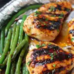 Honey-Mustard Grilled Chicken with Foil Packet Green Beans