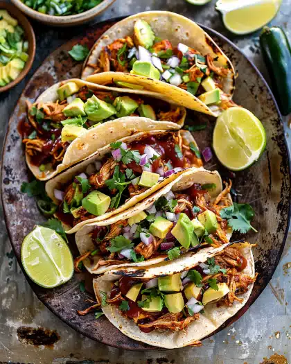 Instant Pot BBQ Beer Pulled Chicken Tacos