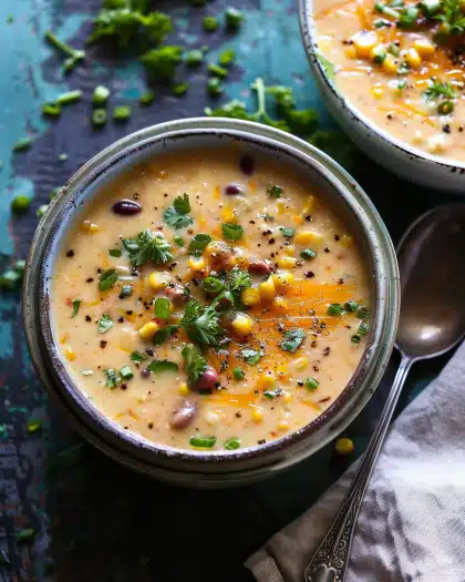 Instant Pot Chipotle Cheddar Corn Chowder.
