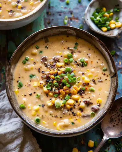 Instant Pot Chipotle Cheddar Corn Chowder.