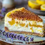 Lemon Lavender Cheesecake with Honeycomb