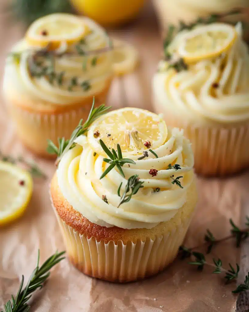 Lemon, Thyme, and Rosemary Cupcakes