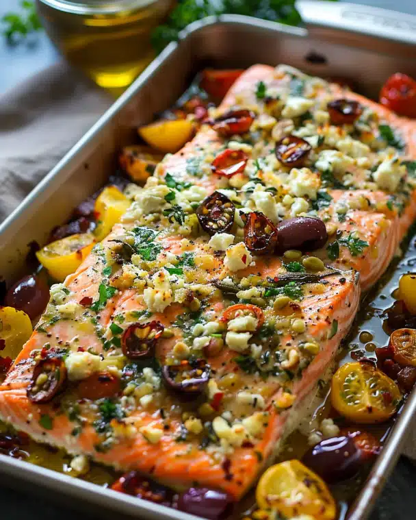 Mediterranean Salmon Bake