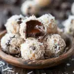 No Bake Coconut Cookie Balls with Chocolate Centers