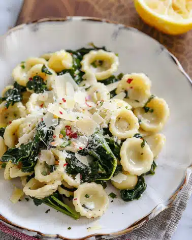 Orecchiette with Swiss Chard, Parmesan and Lemon