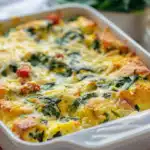 Overnight Breakfast Strata with Spinach and Cheese