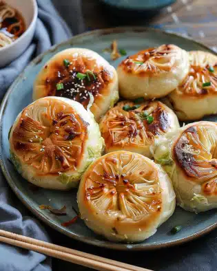 Pan-Fried Cabbage and Noodle Buns