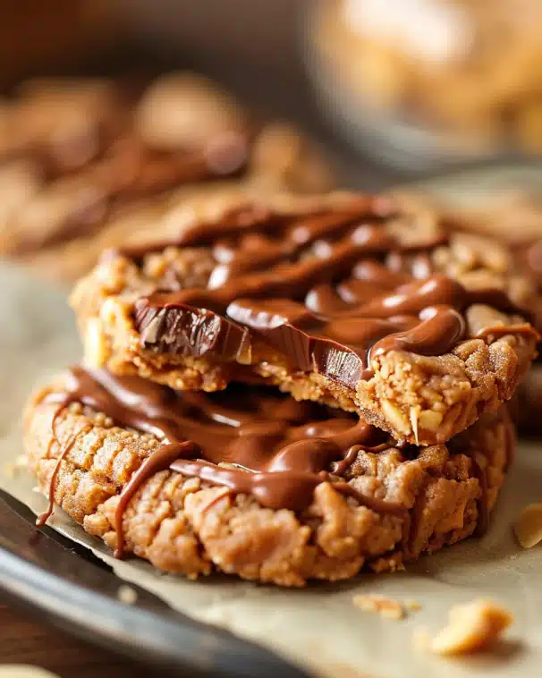 Peanut Butter Chocolate Caramel Cookies