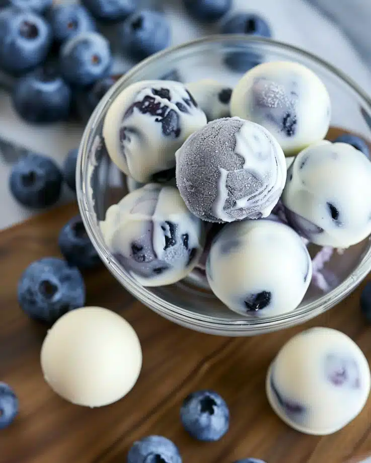 Quick Frozen Greek Yogurt Blueberry Bites