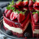 Red Velvet Strawberry Cheesecake