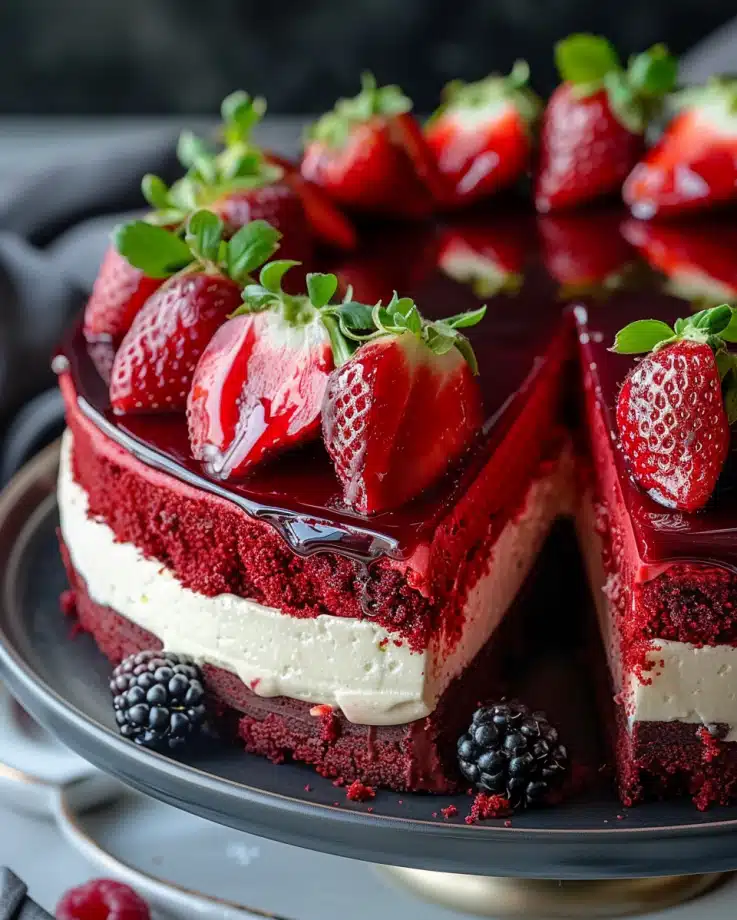 Red Velvet Strawberry Cheesecake