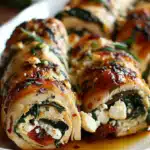 Rolled Up Chicken with Feta, Spinach, and Sun-Dried Tomatoes