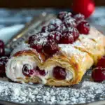 Rotolo di Sfoglia Goloso con Crema Panna, Mascarpone e Cilieg