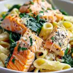 Salmon Spinach Pasta Dish