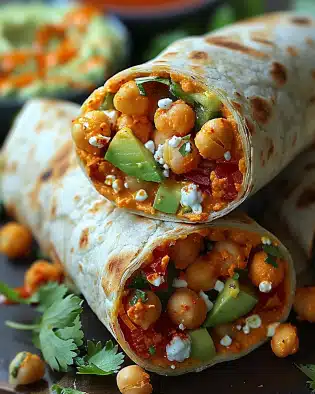 Spicy Buffalo Chickpea Wrap  A Flavorful Plant-Based Delight