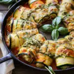 Spicy Pesto and Cheese Stuffed Zucchini Involtini