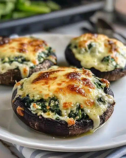 Spinach and Cheese Stuffed Portobello Mushroom Recipe