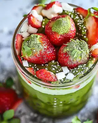 Strawberry Matcha Overnight