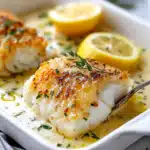 Tasty Baked Cod in Coconut Lemon Cream Sauce