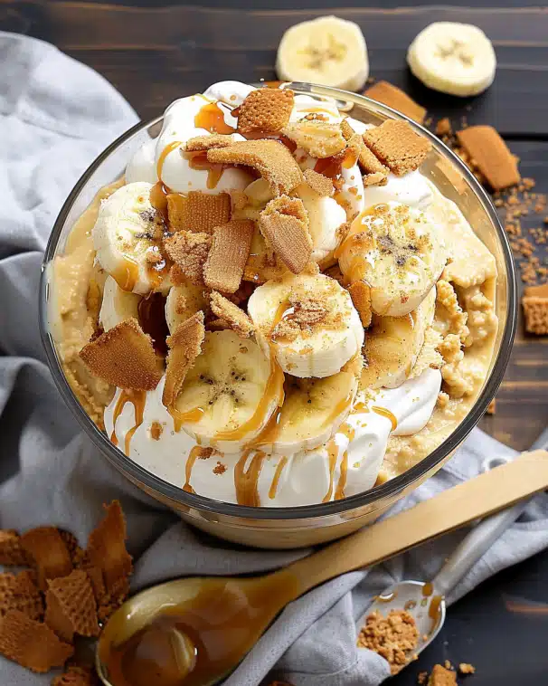 The Best Biscoff Banana Pudding with Caramel