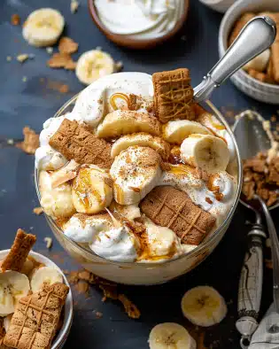 The Best Biscoff Banana Pudding with Caramel