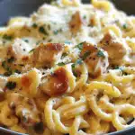 The Best Crockpot Garlic Parmesan Chicken Pasta Recipe