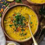 Vegan Lemon Lentil Soup with Turmeric