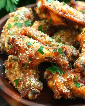 Air Fryer Spicy Garlic Parmesan Wings