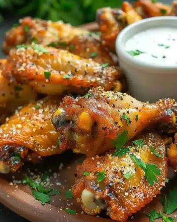 Air Fryer Spicy Garlic Parmesan Wings