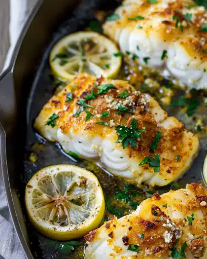 Baked Cod Recipe with Lemon and Garlic