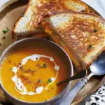 Butternut Squash Soup with Apple Grilled Cheese Sandwiches