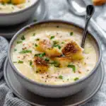 CREAMY ROASTED GARLIC POTATO SOUP (VEGAN)