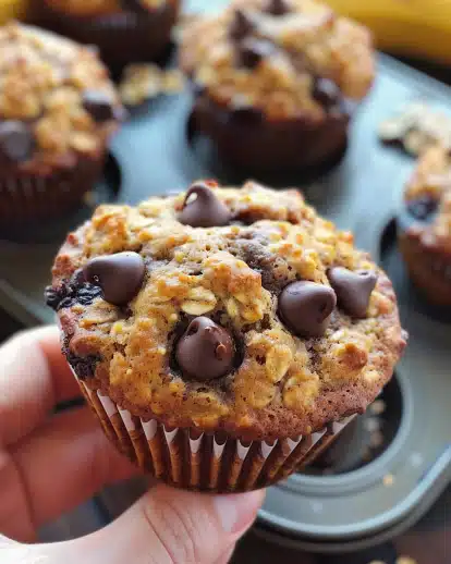 Chocolate Chip Banana Oat Muffins