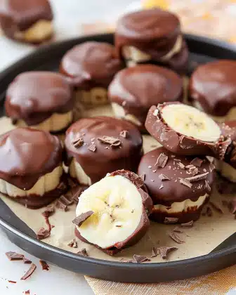 Chocolate Dipped Frozen Banana Bites