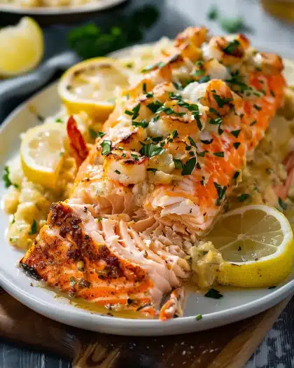 Crab and Shrimp Stuffed Salmon Recipe