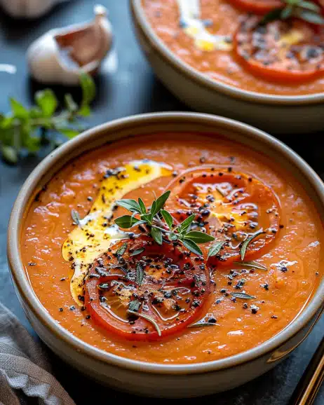 Creamy Roasted Garlic Tomato Soup