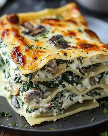 Creamy Spinach Mushroom Lasagna A Comforting Delight!