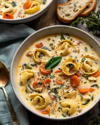 Creamy Tuscan Tortellini Soup
