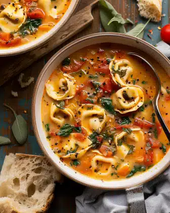 Creamy Tuscan Tortellini Soup