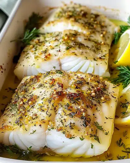 Crispy Baked Fish with Lemon Herb Sauce - A Flavorful Delight