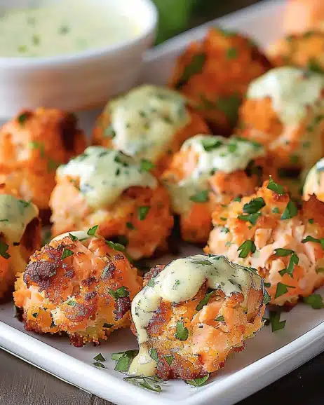 Crispy Salmon Bites with Sauce