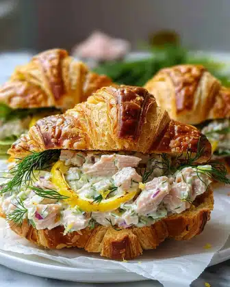 Divine Lemon Dill Tuna Salad Sandwiches on Croissants