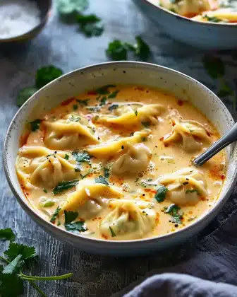 Easy Thai Coconut Curry Dumpling Soup