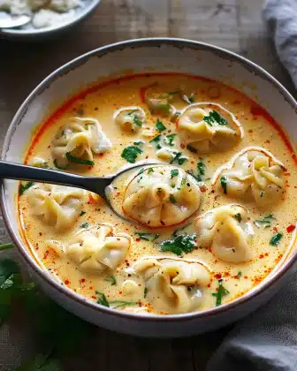 Easy Thai Coconut Curry Dumpling Soup
