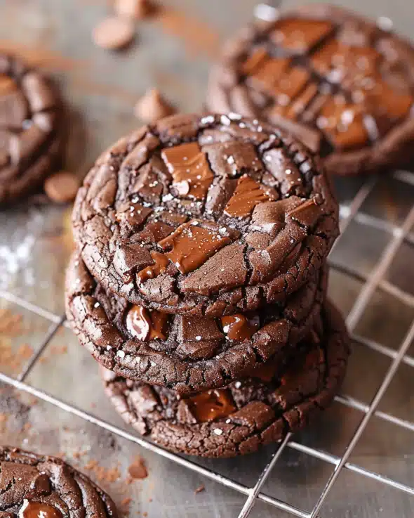Fudgy Double Chocolate Chip Cookies