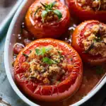 Greek style stuffed tomatoes