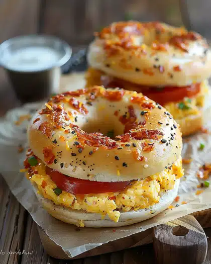 Hot Bagel Sandwiches Breakfast Quiche Stuffed Bagels